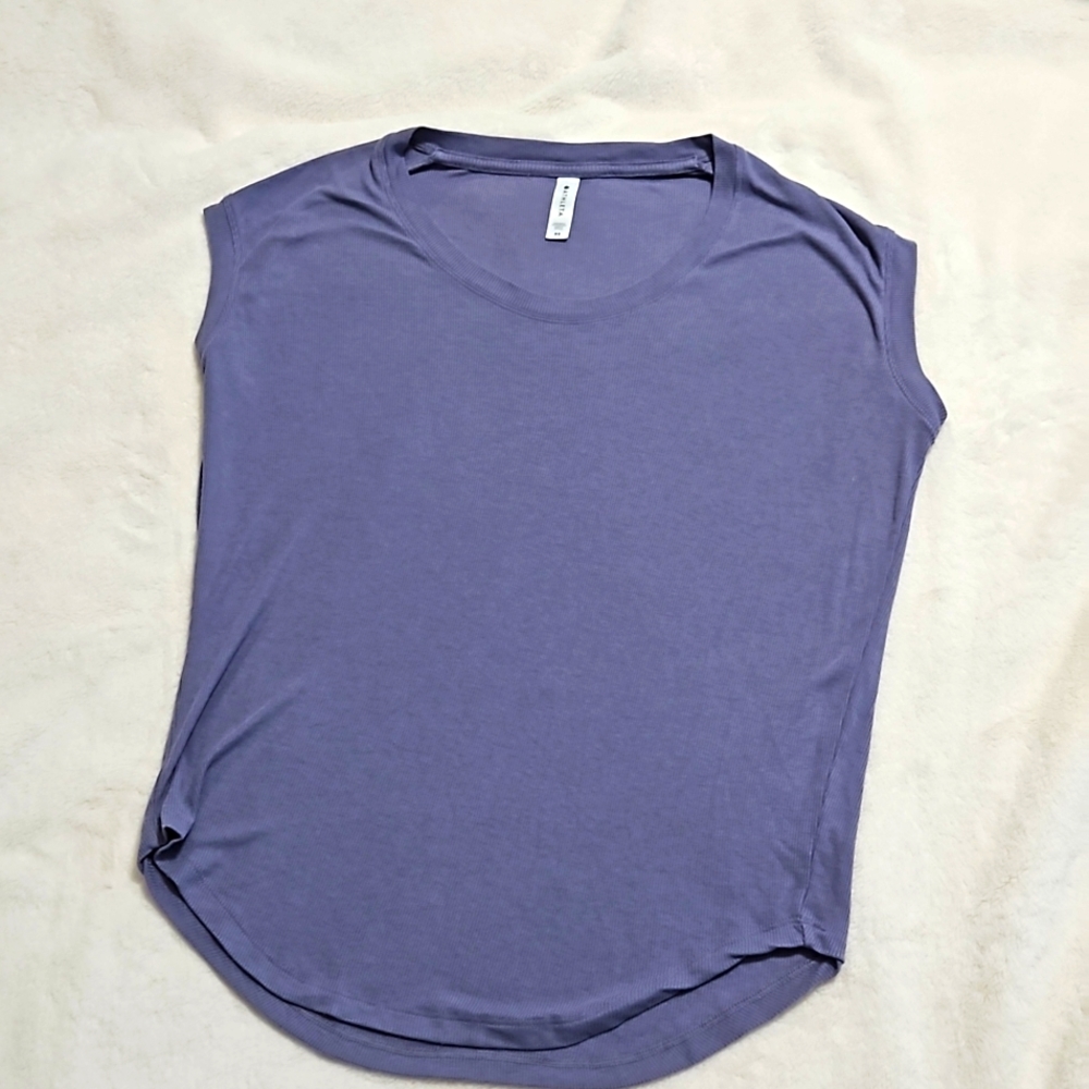 Athleta Cloudlight Ribbed Stratus Tee XS Light Purple 631852